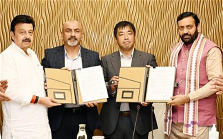 MoU signed with Honda Company for C&Waste Management in the presence of Chief Minister Naib Singh Saini.